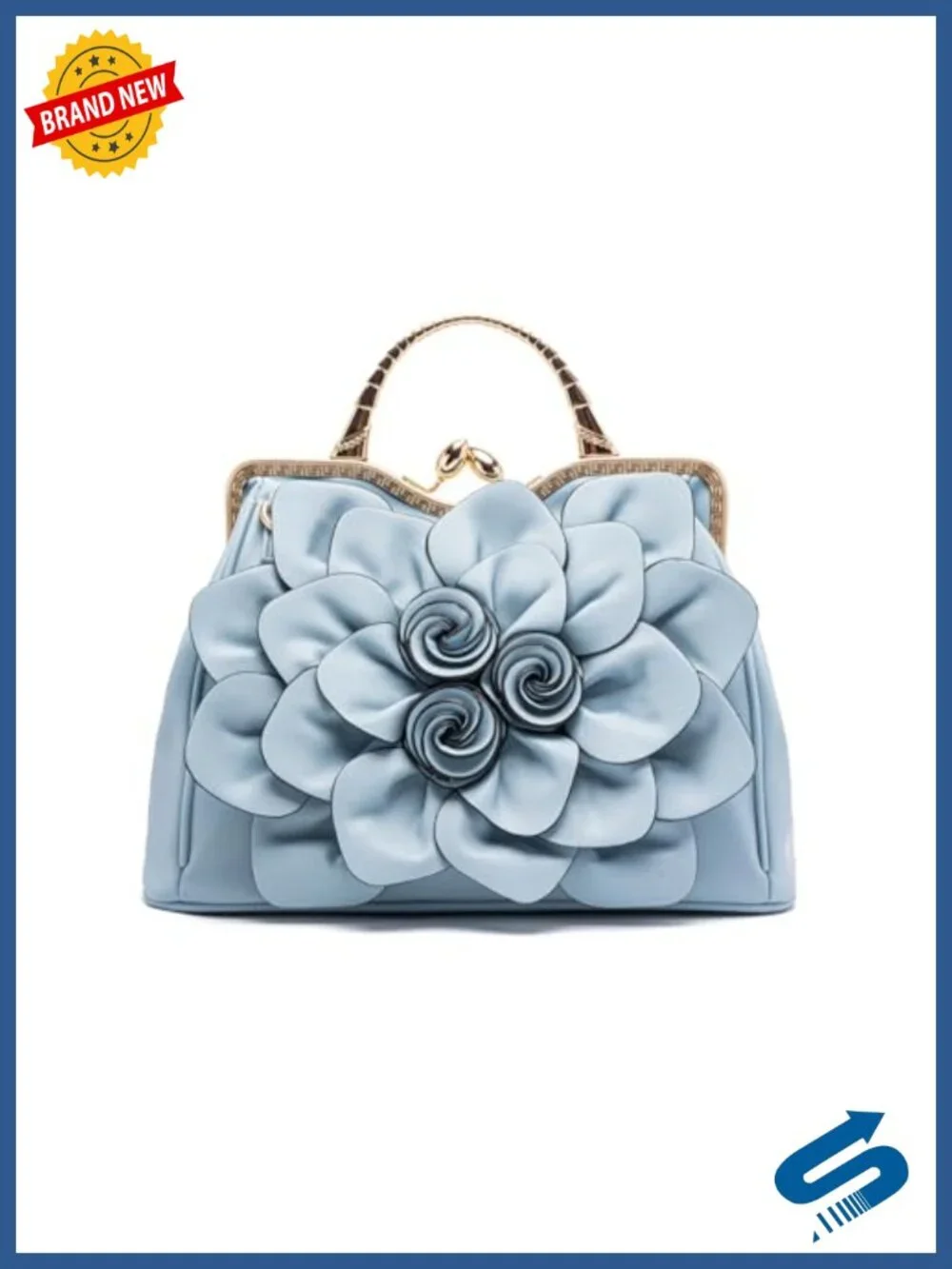 Women's Floral Evening Clutch with Detachable Chain Strap - PU Leather